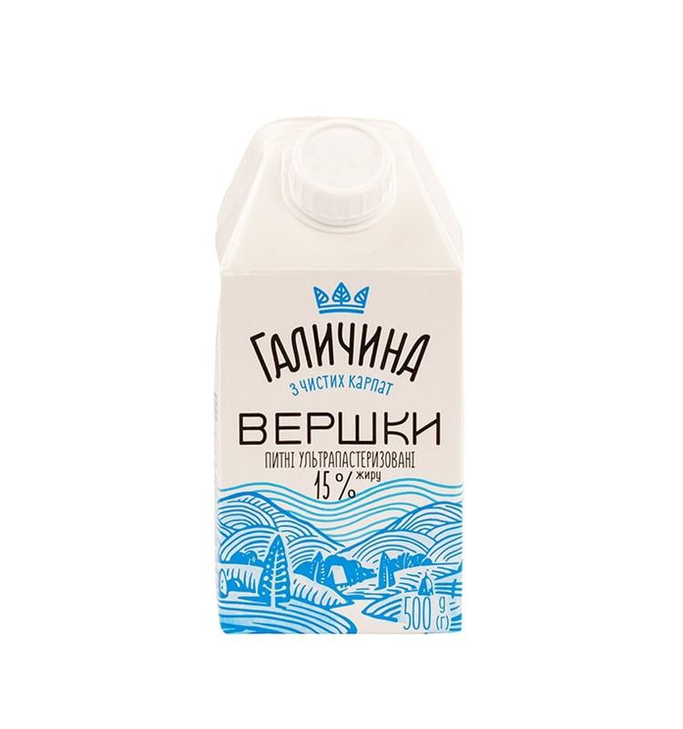 Вершки Галичина 15% TGA 500г
